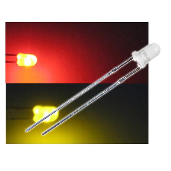 10 LED Bi-Pol 3mm diffus Rot Gelb DUO-LEDs zweifarbige LEDs Leuchtdiode 