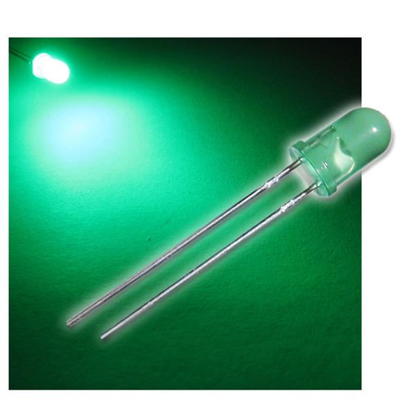 10 LED 5mm diffused green "WTN-5-3800gr"