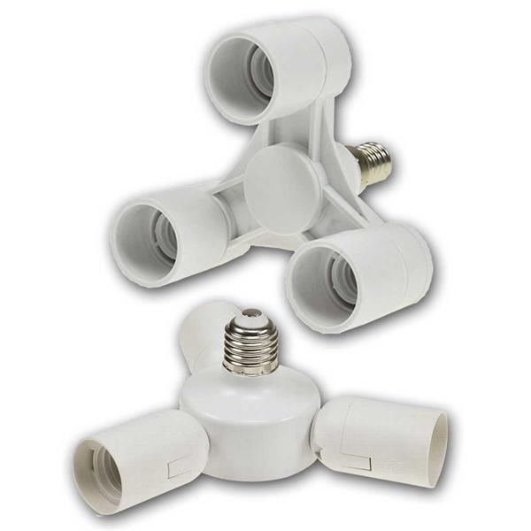 Triple socket | threefold adapter | 3x E27/ 3xE14 sockets