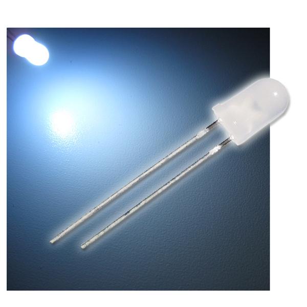 10 LED 5mm diffused pure white "WTN-5-3800pw"