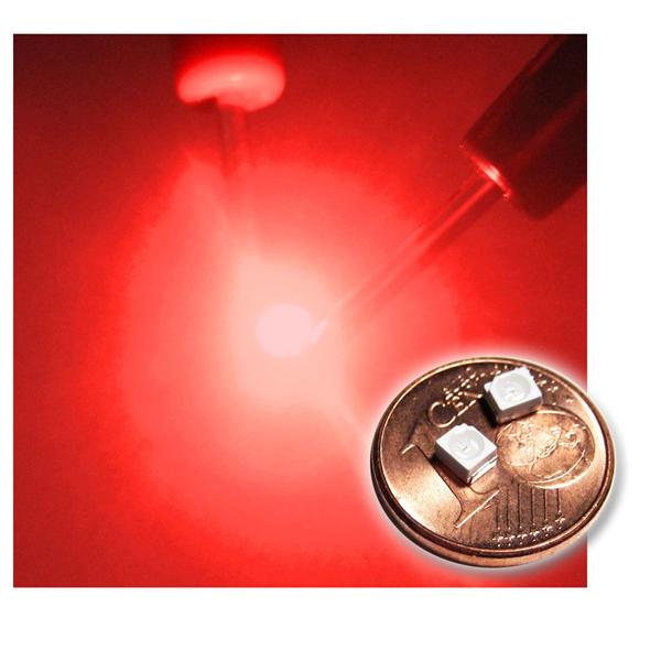 10 SMD LED PLCC-2 3528 RED Type "WTN-PLCC2-500r"