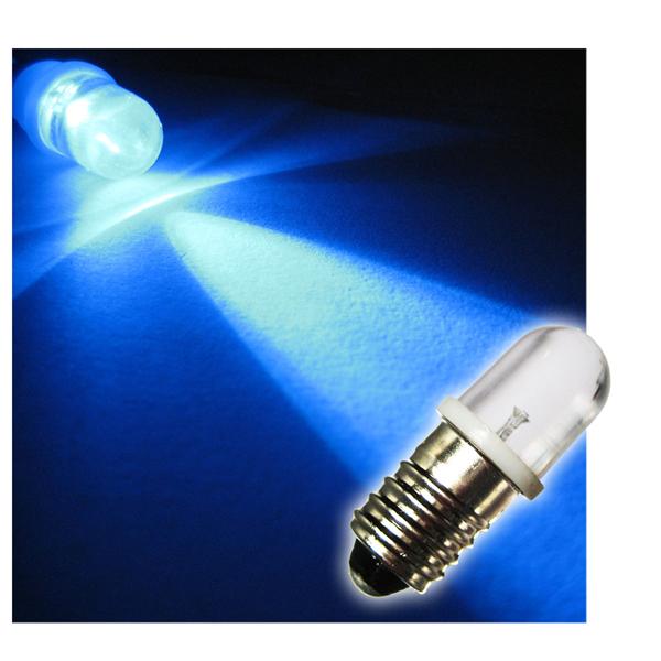 1x E10 LED light bulb | screw socket | blue | 10mm lens