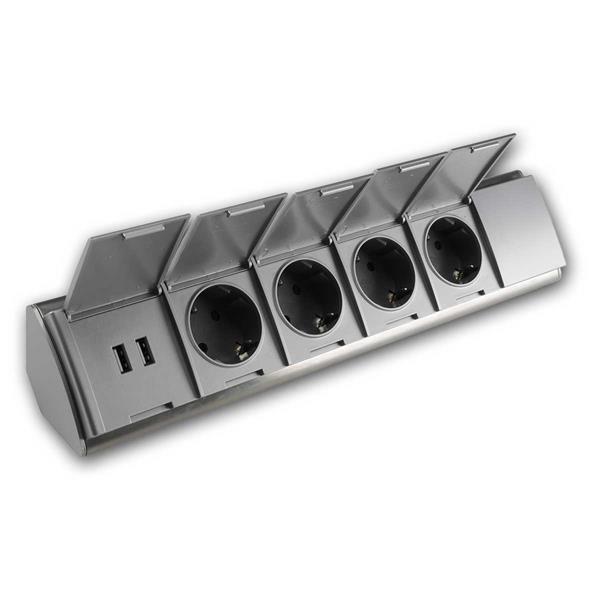 Tischsteckdose Ecksteckdose 3 fach USB Bodensteckdose Küchensteckdose Steckdose