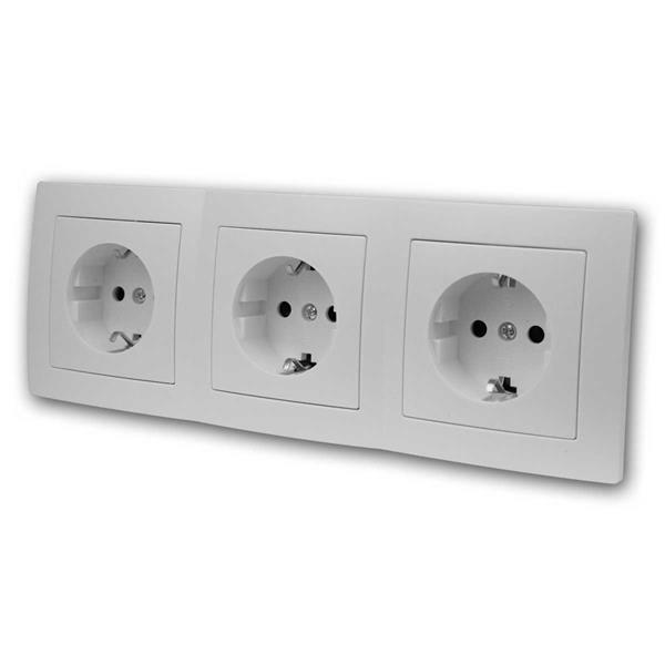 FLAIR triple socket white | clamp connection | Set of 5