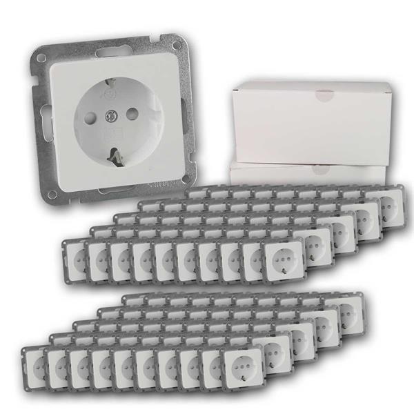 100x MILOS sockets | white matt | 250V, flush, without frame