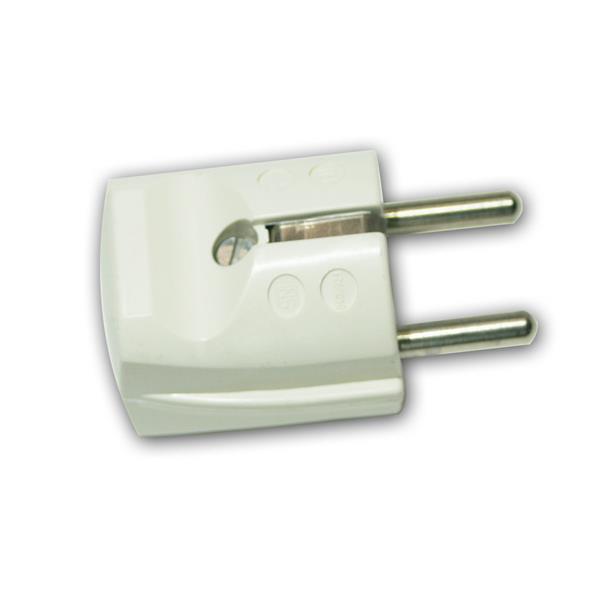 Schuko Standard Stecker weiß mit Schutzkontakt