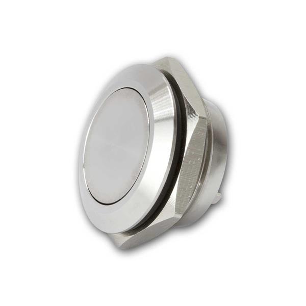 Stainless steel full metal push button 16x9.5mm | 1-pin, 24V