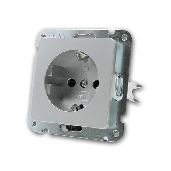 DELPHI socket outlet silver | without frame| for clamping