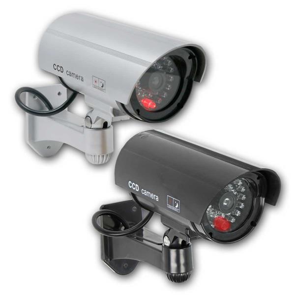 Kabellose CCTV Überwachungs Kamera Attrappe rotes LED Blink Licht Video Wireless 