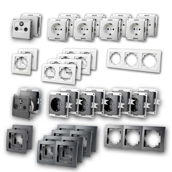 FLAIR Set working room | 17 pieces, white/anthracite