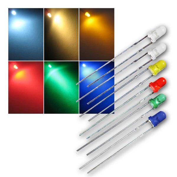 LED 3mm type "WTN-3" diffuse in sets | even lighting