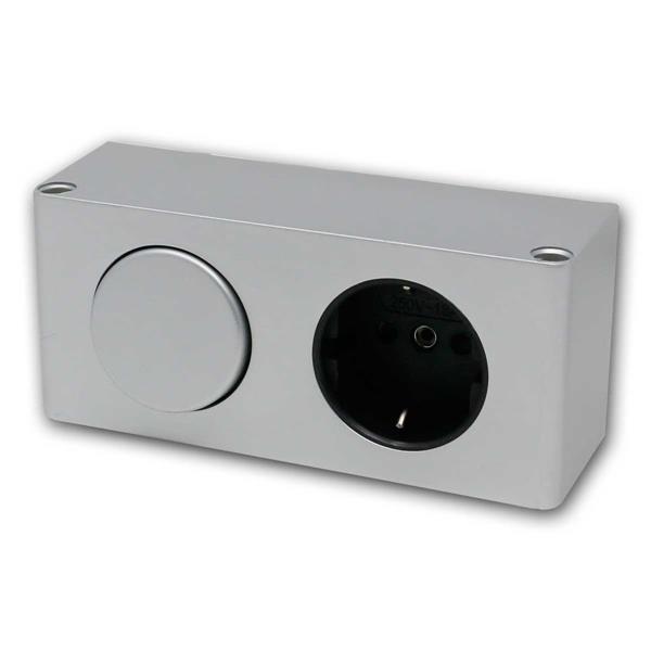 Table socket, silver | with light switch, for indoor use