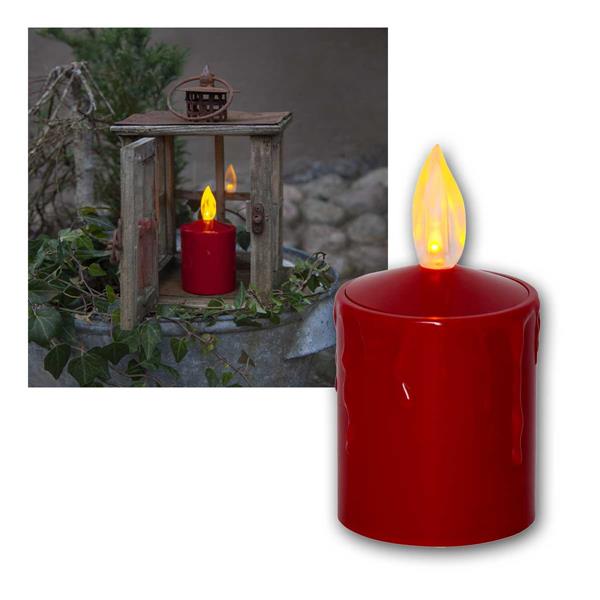 LED candle with light sensor, red | flickering effect