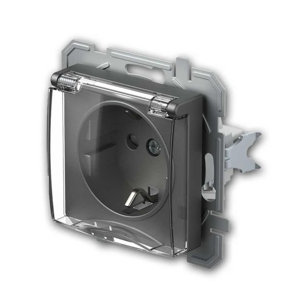 LOGIQ socket, anthracite | transparent hinged lid