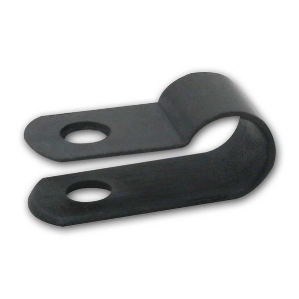 Plastic cable clip Ø6.4mm | screwable, black, 100 piece