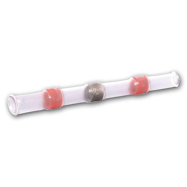 Butt connector with red shrink tube, 0.5-1.0mm² | 500 pack