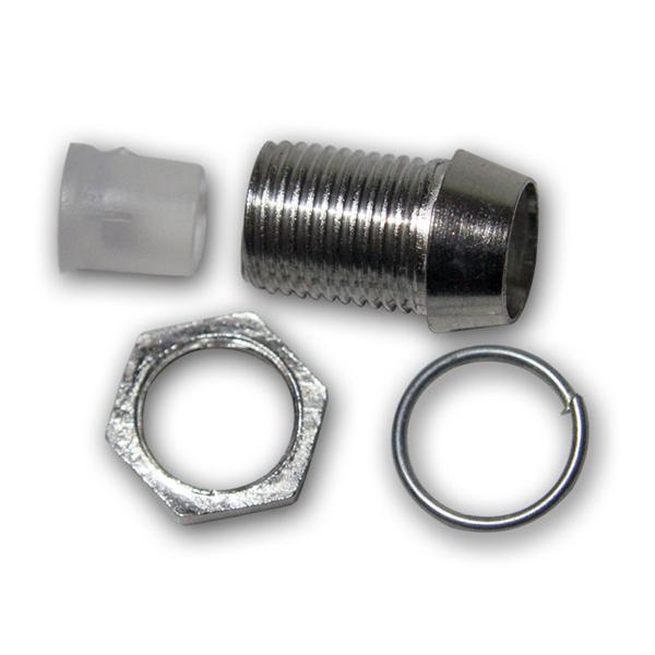 Metal mounting sockets for 3 or 5mm LEDs, screws
