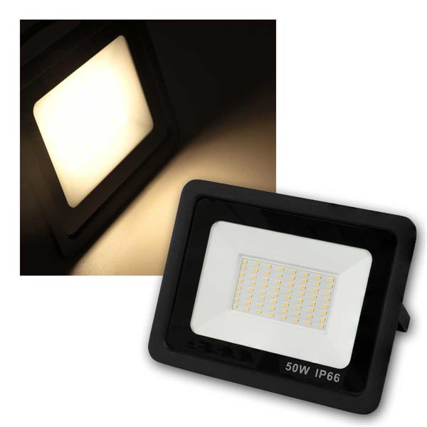 LED outdoor spotlight SLIM 50W | 4250lm, warm white, IP66