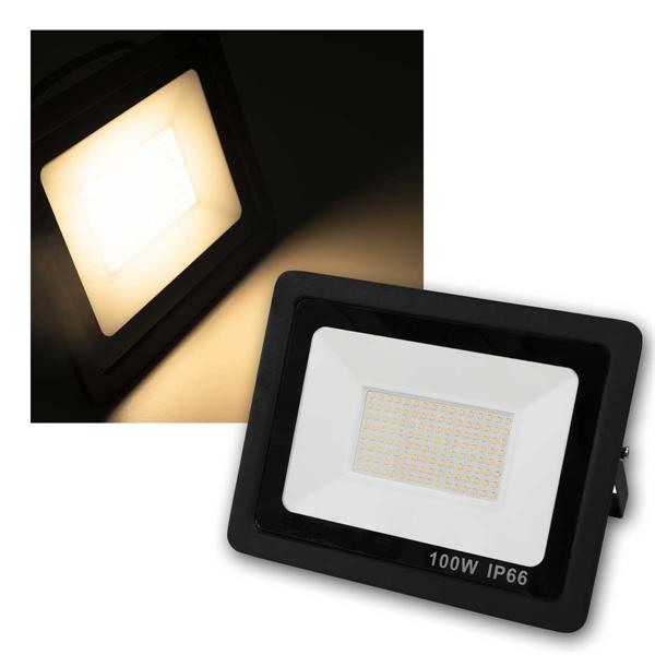 LED floodlight SLIM 100W | 8500lm, warm white, IP66