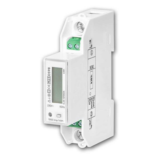 1-phase electricity meter, 230V / 100A | for DIN rail TH-35