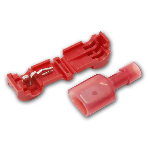 T-quick connector with flat plug | red, size 0.5 to 1.0mm²