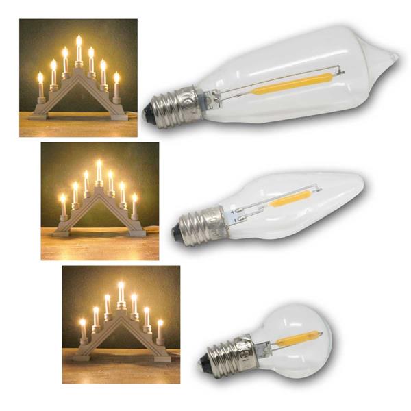 E10 LED bulbs with filament LED | 23-55V AC, warm white