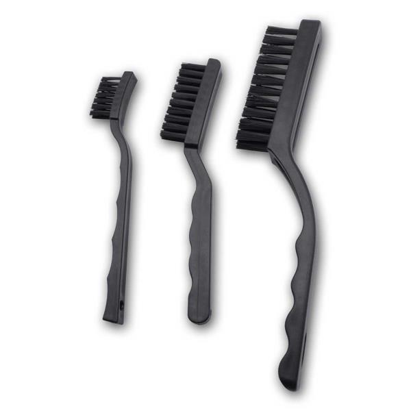 ESD brush set 3 pieces, plastic | Nylon bristles, black