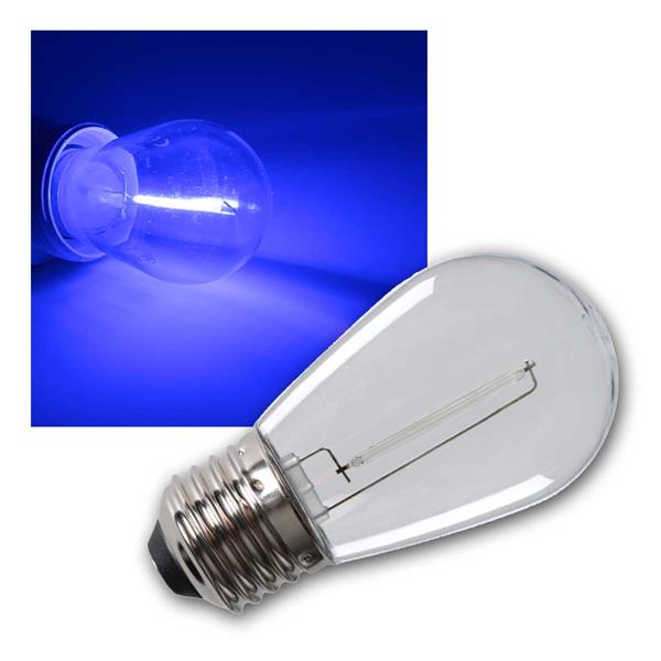 E27 light chain bulb, blue | Filament LED, 0.9W, set of 3