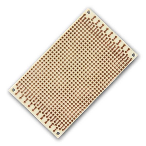 Solder dot grid laboratory PCB 60x100mm, RM 2.54mm, 10 piece