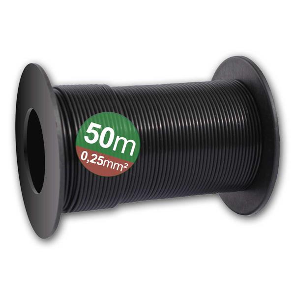 50m Spule Schaltlitze 0,25mm² schwarz 50x0,08mm CU