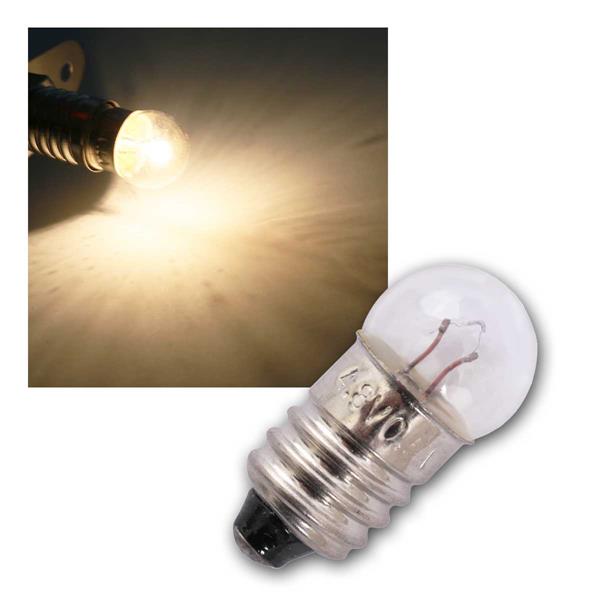 E10 universal bulb, warm white | with glow wire, pack of 50