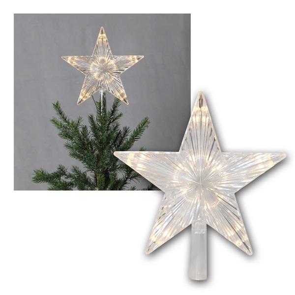 Ice Star tree topper, warm white | battery & timer, IP20