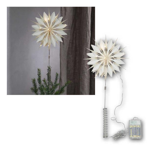 Tree top paper star Flinga, white | color white, timer