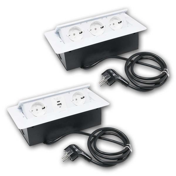 Table recessed socket KOMBIBOX | white, connection cable