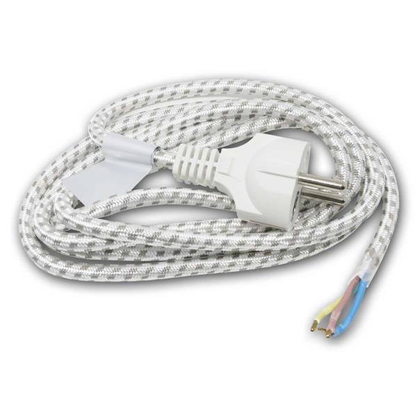 Iron cable, 2m | with textile fabric & open cable end