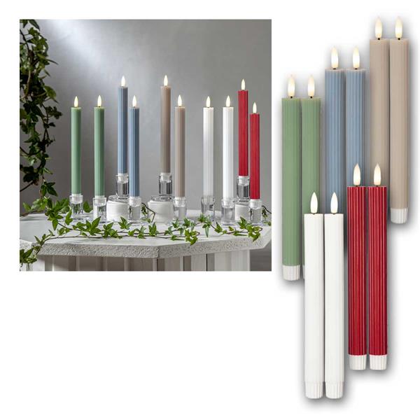 LED stick candles STRIPE | candlestick candles with timer