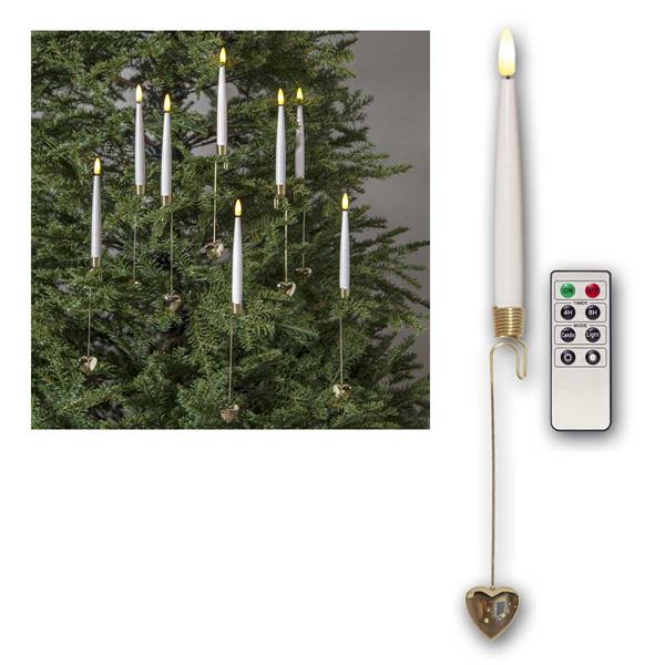 LED Christmas tree candles, 16 piece, remote control, holder