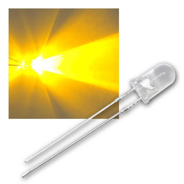 25 LEDs water clear 5mm yellow type "WTN-5-5000ge"