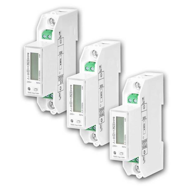 1-phase electricity meter, energy meter | DIN rail TH-35