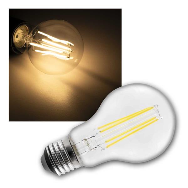 E27 filament light bulb FILED, 485lm, warm white, pack of 10