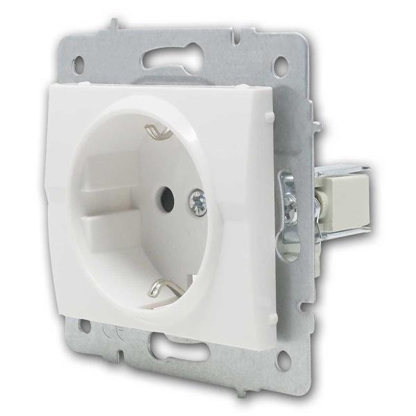 LOGI flush-mounted socket, glossy white | screw terminals