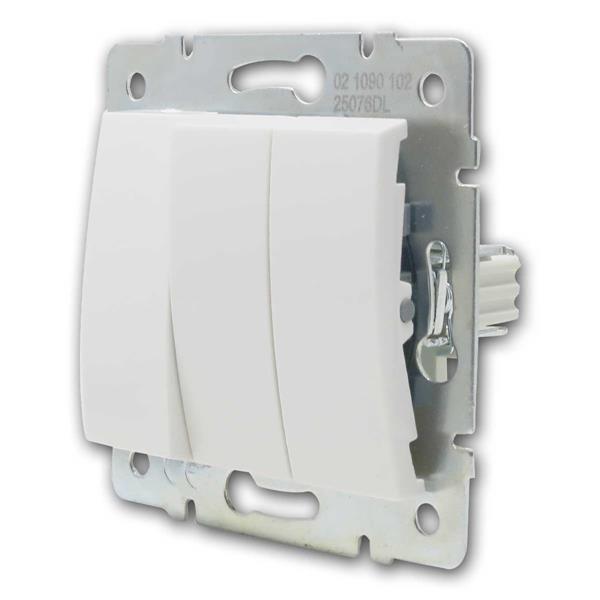 LOGI 3-fold on/off light switch, triple switch | white