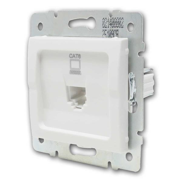 LOGI network socket 1x RJ45 CAT6, white | snap-in technology