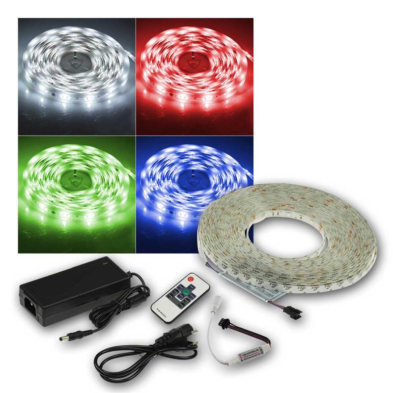 LED Streifen RGB-500 RF  Komplett-Set 5m, RGB + Weiß