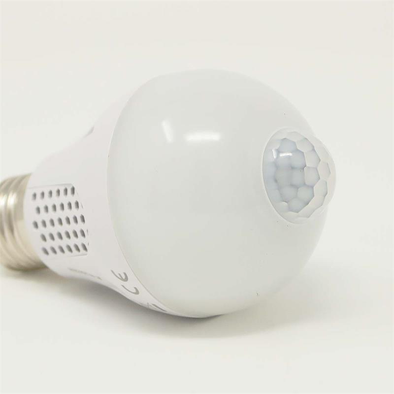 Leuchtmittel PIR Sensor 230V E27 LED Birne mit Bewgungsmelder 6W 600lm daylight 