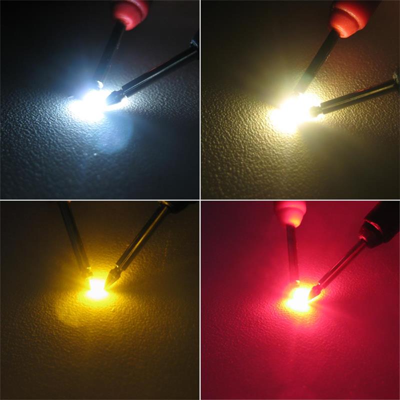10 Stück SMD LED 0603 warm-weiß mit 30cm Microlitze Miniatur LED mit Kabel #A35 