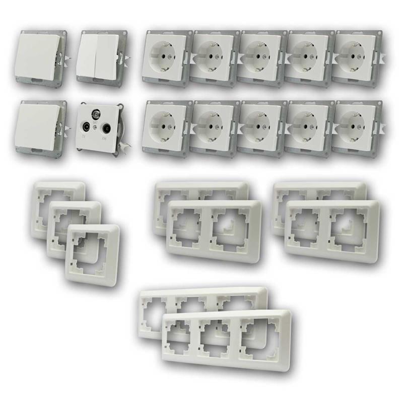 230V/16A Flush Protection contact sockets Flair Series White Matt for up-Box 