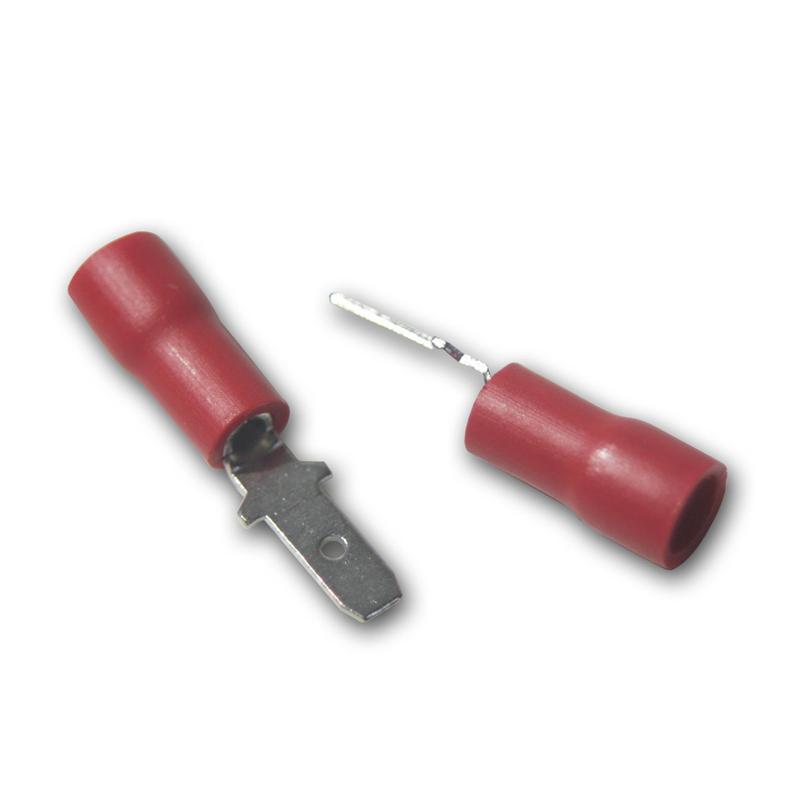 20 Kabelschuhe Flachsteckhülsen rot 4,8 x 0,5mm für 0,5-1,5mm² Kabelschuh Buchse