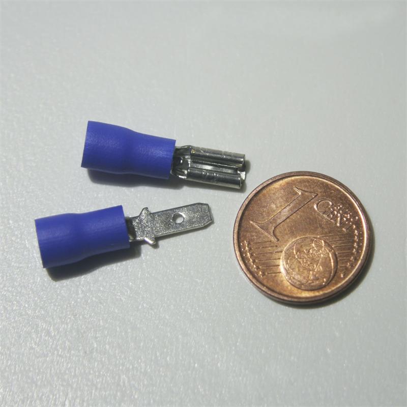 20 x Flachsteckhülse mit Abzweig Blau 1,5-2,5mm²
