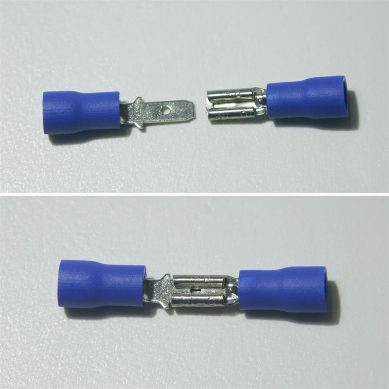 Hochstromsteckverbinder 50A, blau, 2-polig inkl. Crimpkontakte bis 8mm² /  AWG8